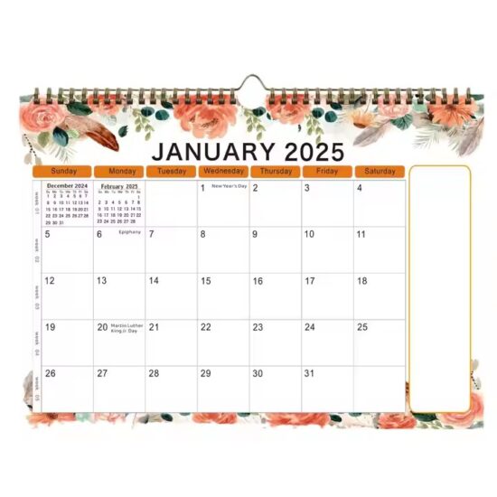 Office wall calendar poster with full-color printing and custom branding