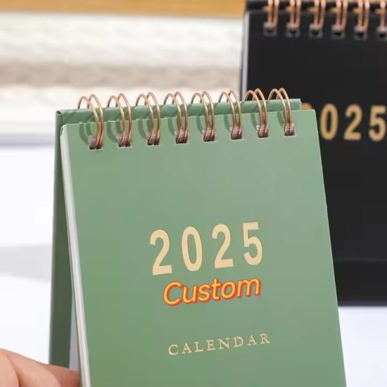 Mini desktop fabric pocket calendar with creative decorative design