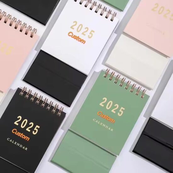 Mini desktop fabric pocket calendar with creative decorative design