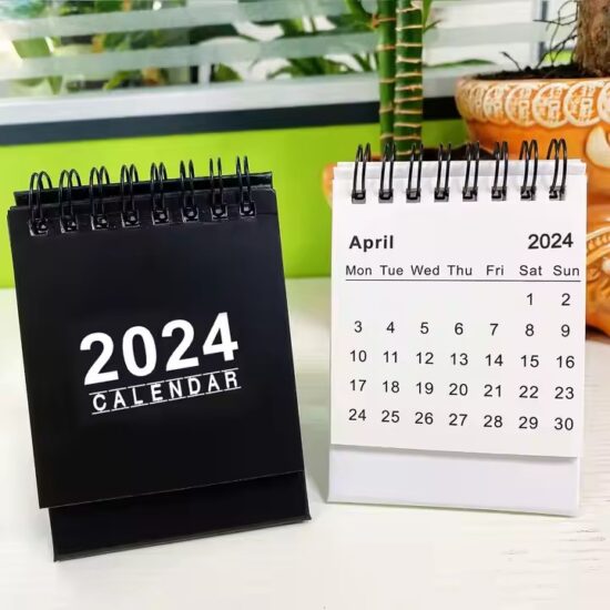 Mini desktop fabric pocket calendar with creative decorative design