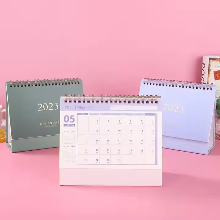 Customizable standing desk calendar with writable monthly view