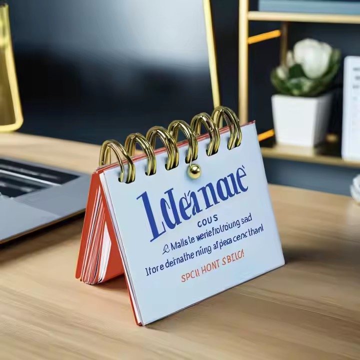 Writable office desk calendar with custom logo for daily planning