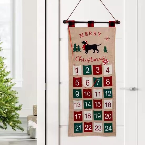 Custom Christmas wall pocket calendar with countdown design