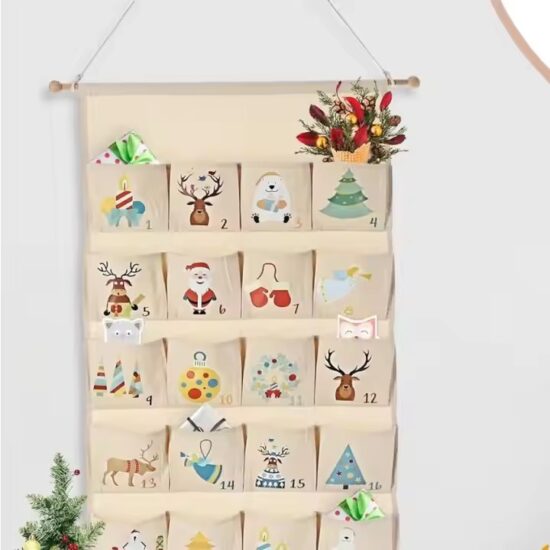 Custom Christmas wall pocket calendar with countdown design