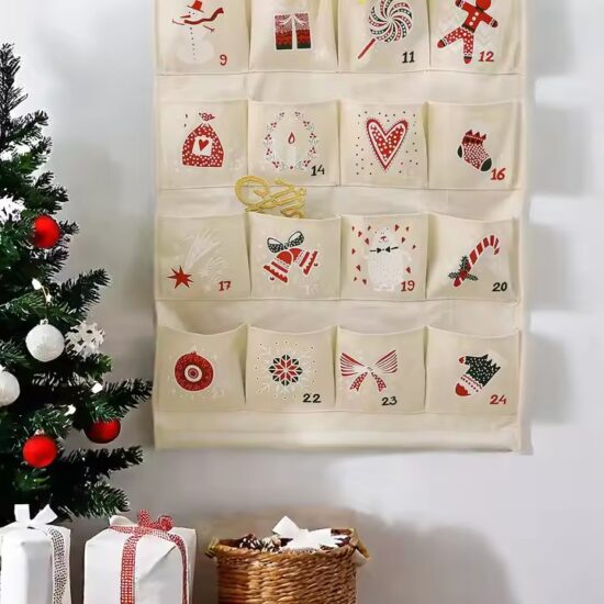 Custom Christmas wall pocket calendar with countdown design