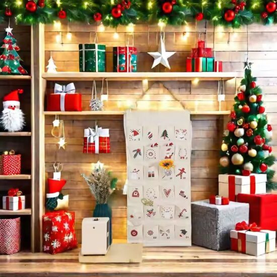 Custom Christmas wall pocket calendar with countdown design