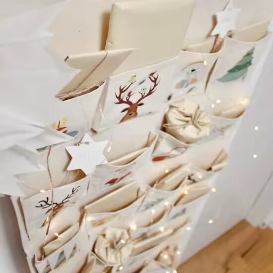 Custom Christmas wall pocket calendar with countdown design