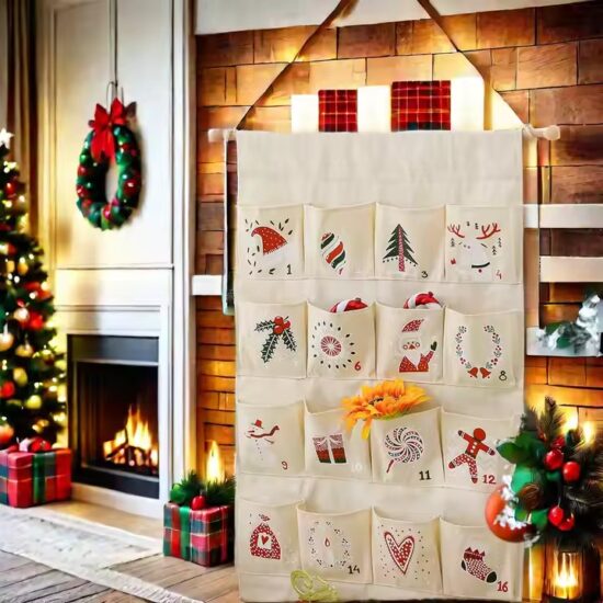 Custom Christmas wall pocket calendar with countdown design