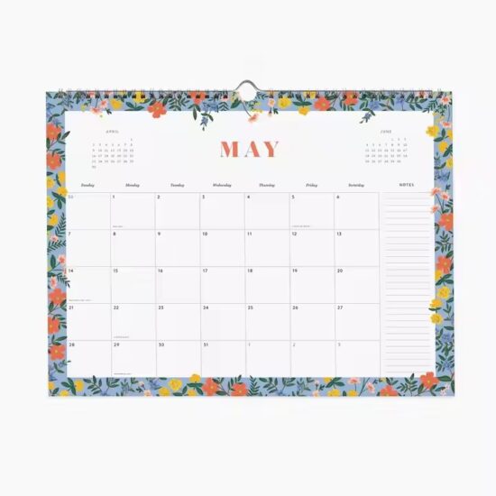 Full-color printed promotional wall calendar poster for businesses