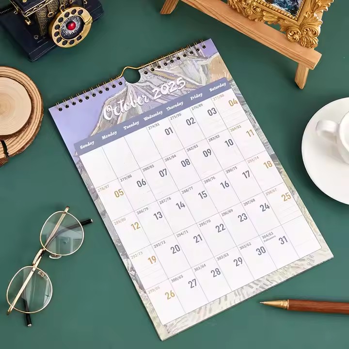 Full-color printed promotional wall calendar poster for businesses