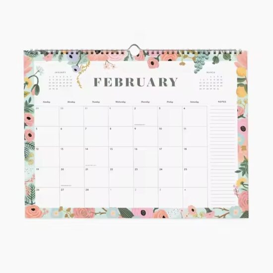 Full-color printed promotional wall calendar poster for businesses