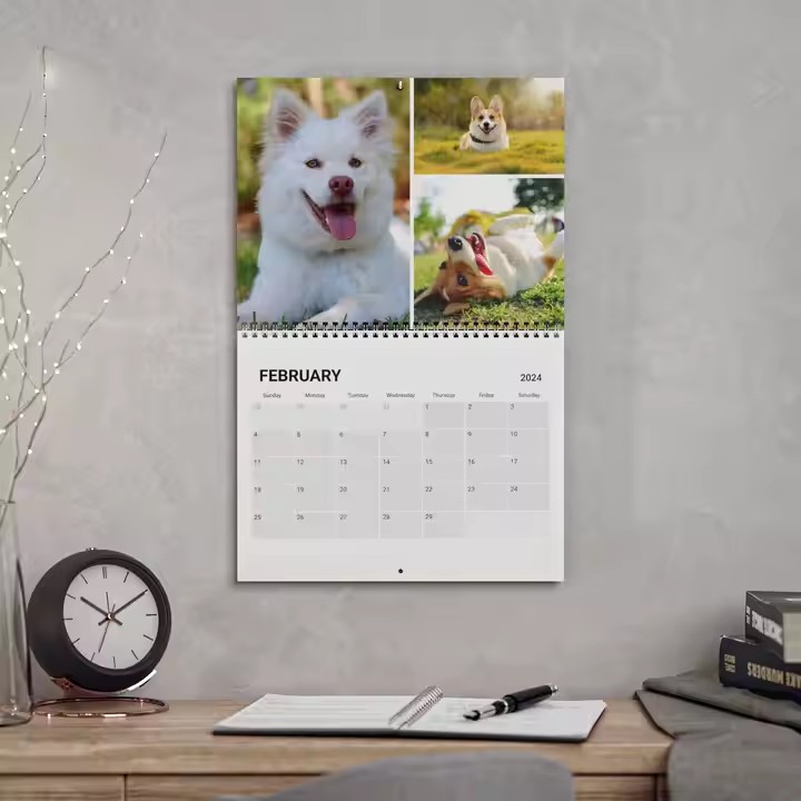 Custom printed professional paper wall calendar