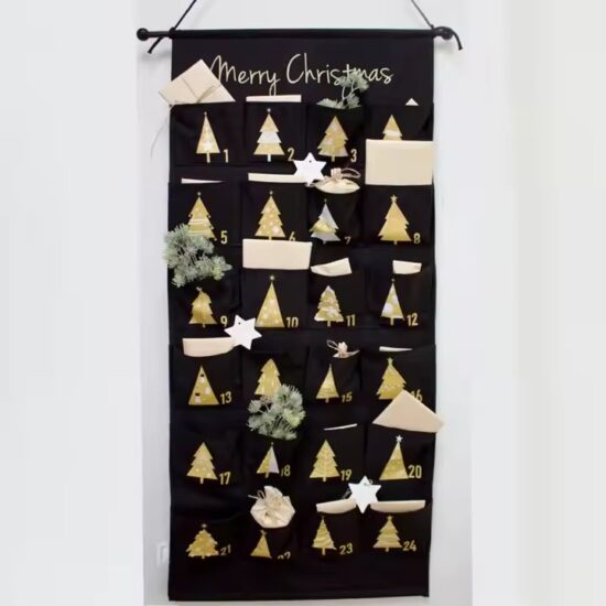 Reusable Christmas Hanging Pocket Calendar for Home Decoration