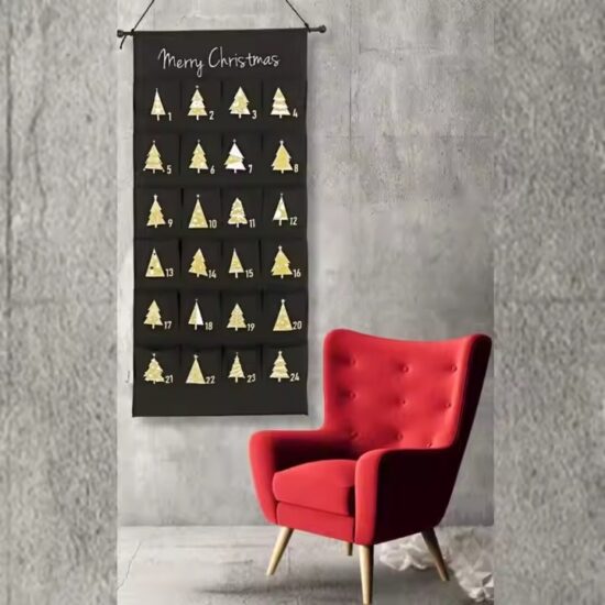 Reusable Christmas Hanging Pocket Calendar for Home Decoration