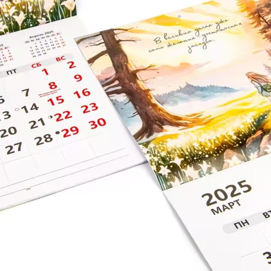 Custom size full-color offset printed calendar for office and promotion