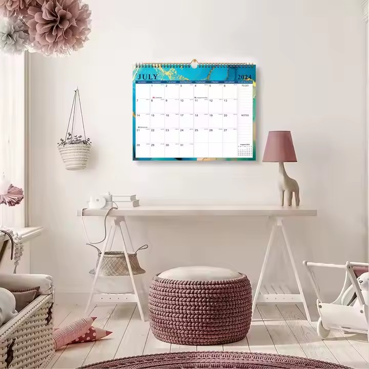 Custom home decorative wall calendar with artwork