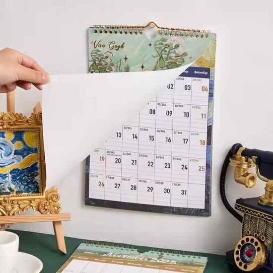 Custom home decorative wall calendar with artwork