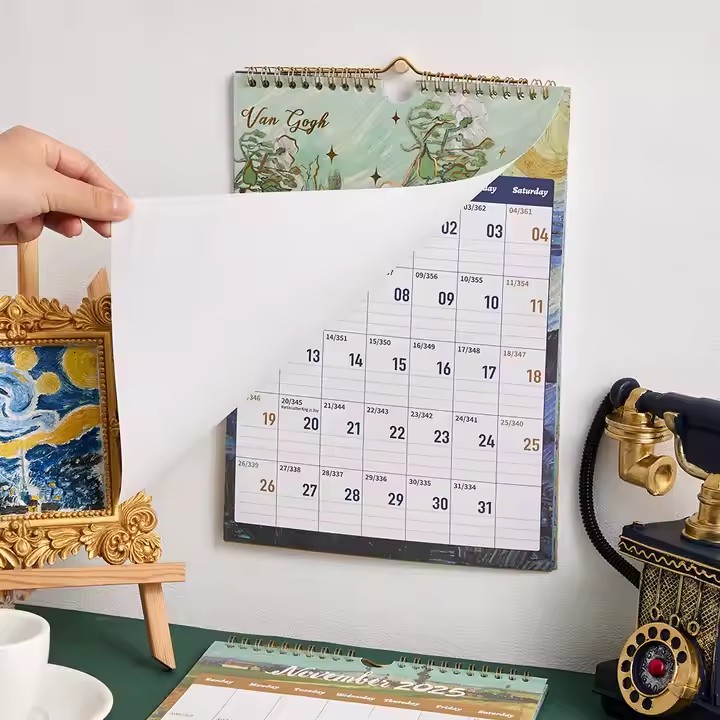 Custom home decorative wall calendar with artwork