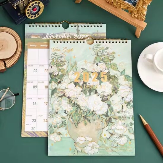 Custom home decorative wall calendar with artwork

