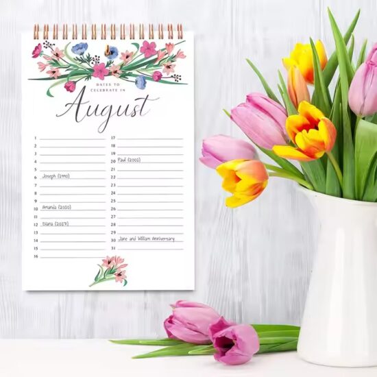 Custom home decorative wall calendar with artwork


