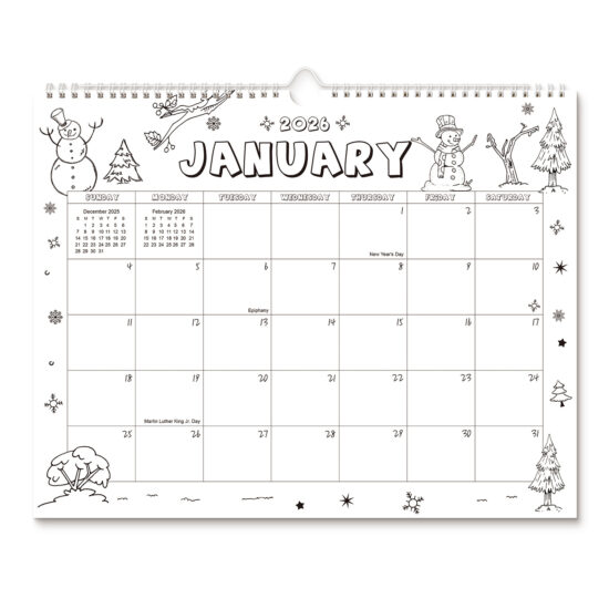 Stylish decorative wall hanging office calendar with modern design

