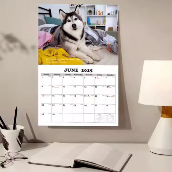 Custom business gift poster calendar for office with logo and monthly layout