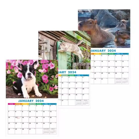 Custom business gift poster calendar for office with logo and monthly layout