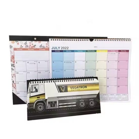 Custom advertising wall calendar with business branding and monthly layout