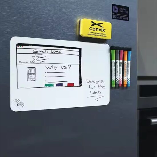 Custom magnetic calendar sticker for fridge planning, dry erase reusable surface