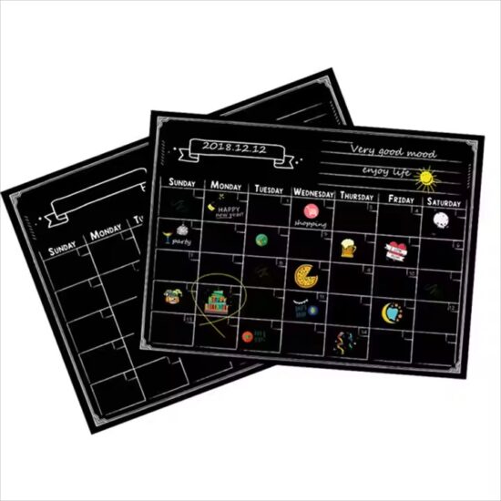 Custom magnetic calendar sticker for fridge planning, dry erase reusable surface