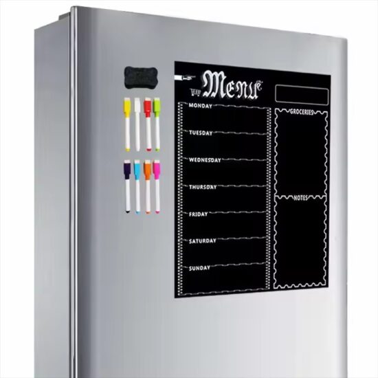 Custom magnetic calendar sticker for fridge planning, dry erase reusable surface