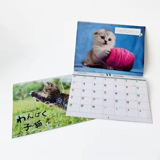 Offset printed wall calendar with customized design for corporate use