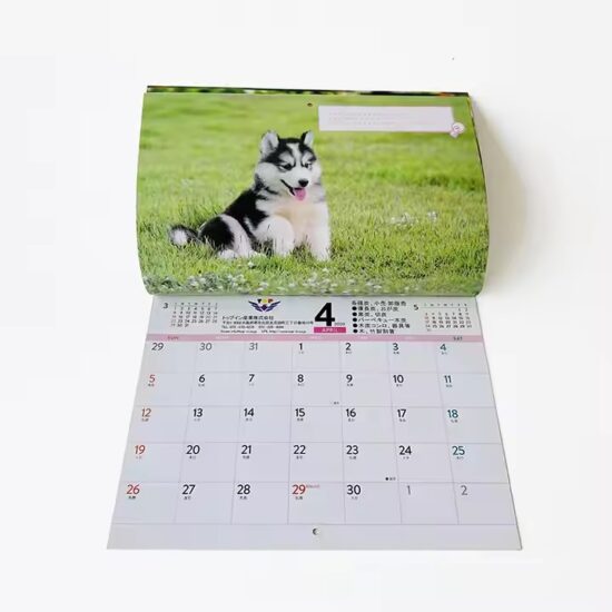 Offset printed wall calendar with customized design for corporate use