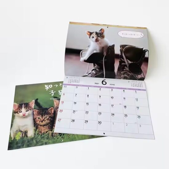 Offset printed wall calendar with customized design for corporate use