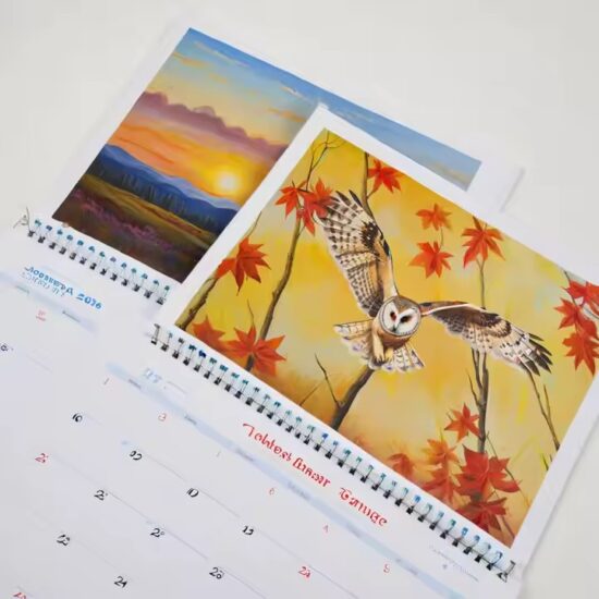 Offset printed wall calendar with customized design for corporate use