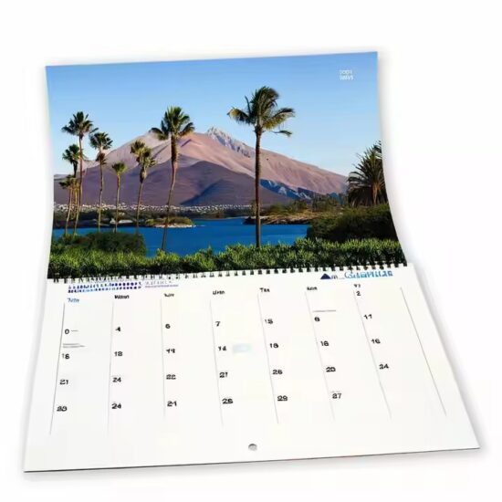 Offset printed wall calendar with customized design for corporate use