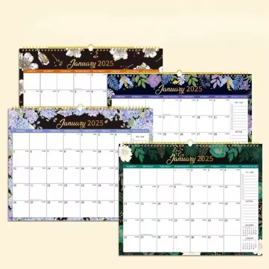 Durable home wall calendar with decorative design