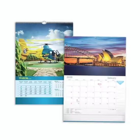 Durable home wall calendar with decorative design
