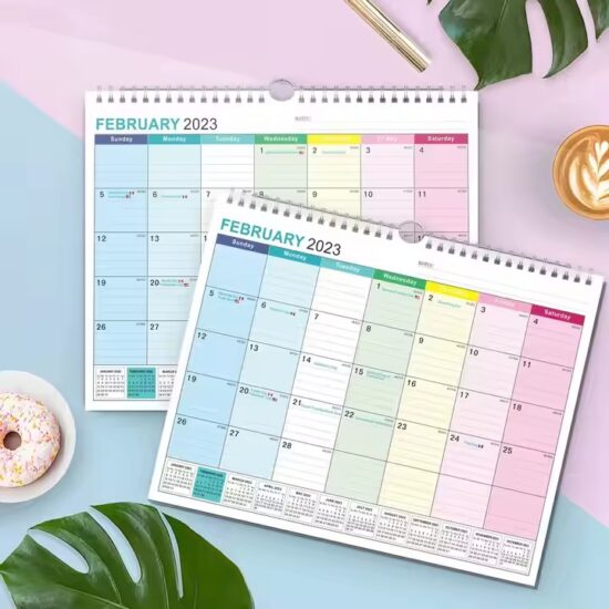 Custom New Year wall calendar for office planning and business branding