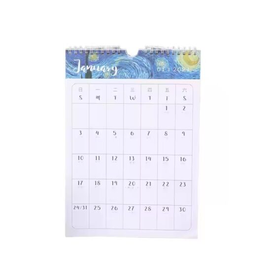 Custom New Year wall calendar for office planning and business branding