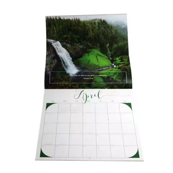 Custom full-color wall calendar with vivid printing and professional design