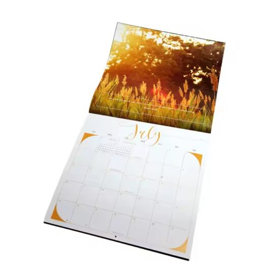 Custom full-color wall calendar with vivid printing and professional design
