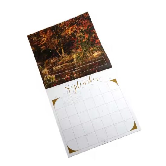 Custom full-color wall calendar with vivid printing and professional design