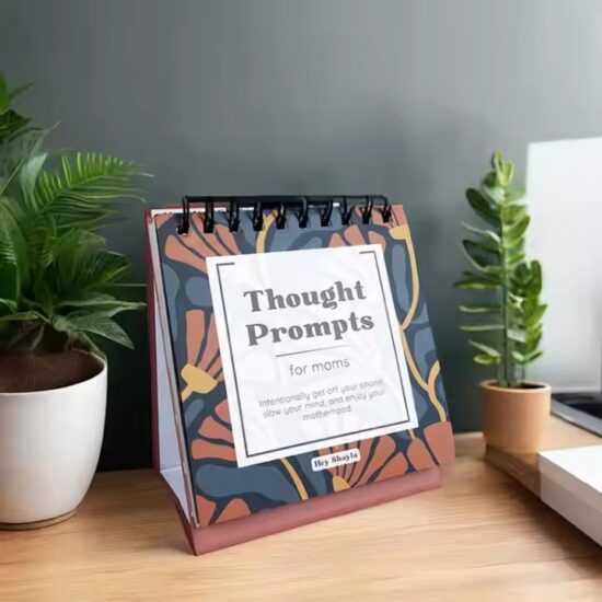 Double-sided standing desk calendar with clear daily layout