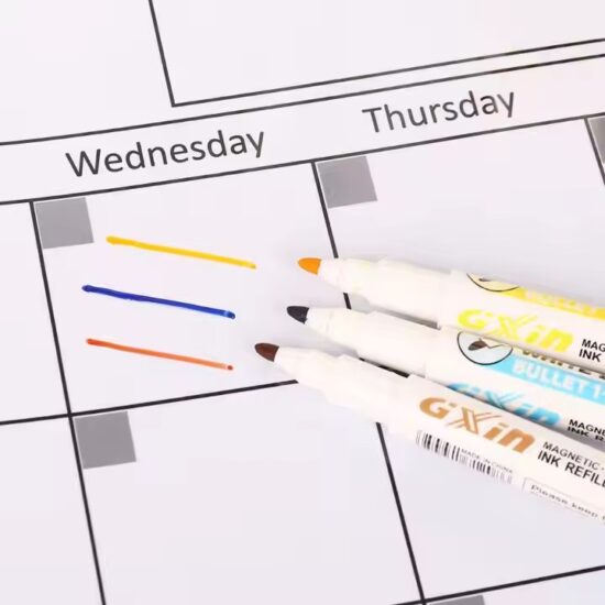 Removable magnetic whiteboard dry erase calendar for fridge organization
