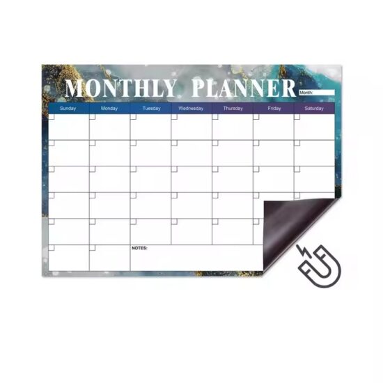 Removable magnetic whiteboard dry erase calendar for fridge organization