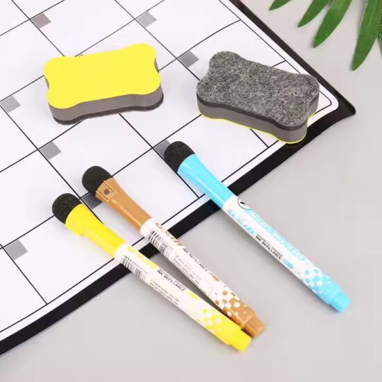 Removable magnetic whiteboard dry erase calendar for fridge organization
