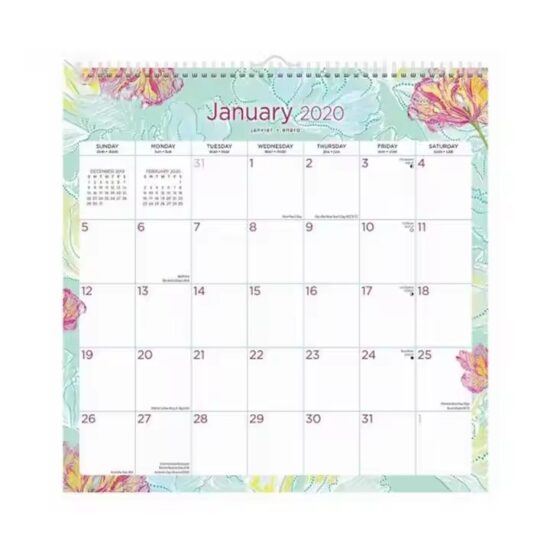 Custom printed large wall calendar for office and business use


