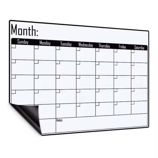 Magnetic fridge memo planner dry erase calendar for daily reminders

