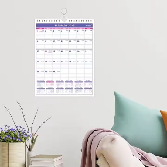 Custom minimalist wall planner calendar for home decor and scheduling